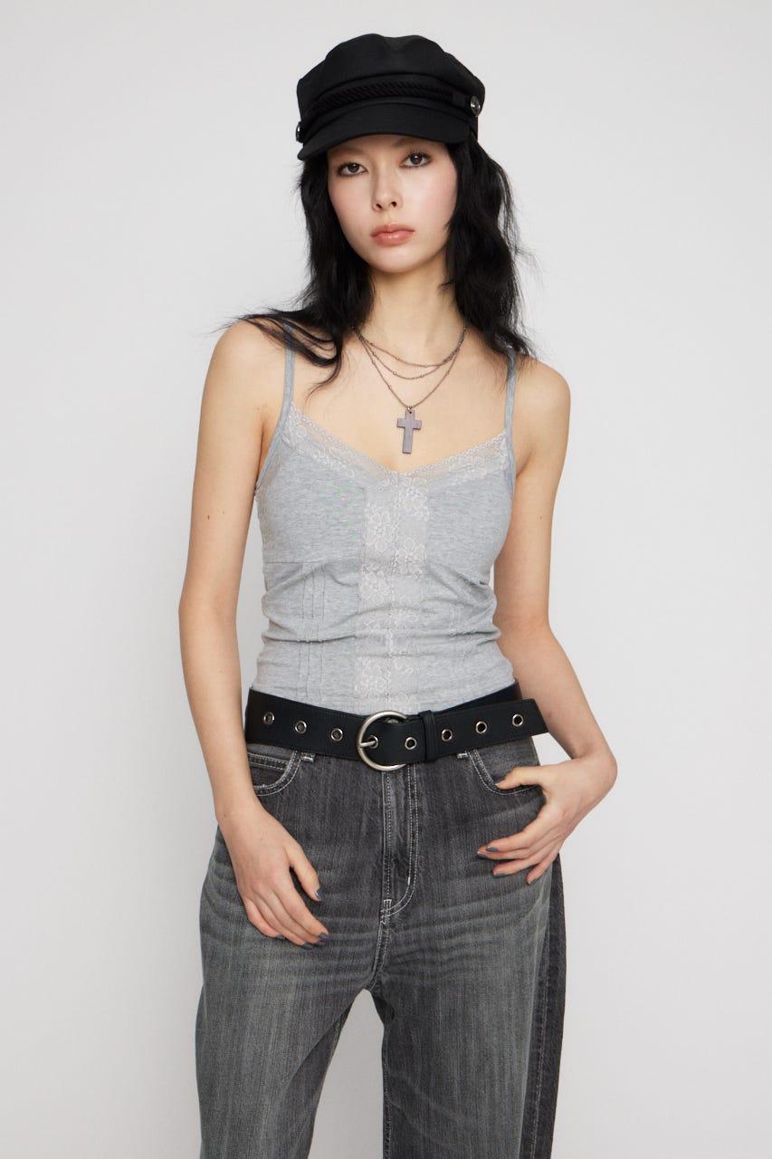 EDGE LACE CUP キャミソール T.GRY FREE