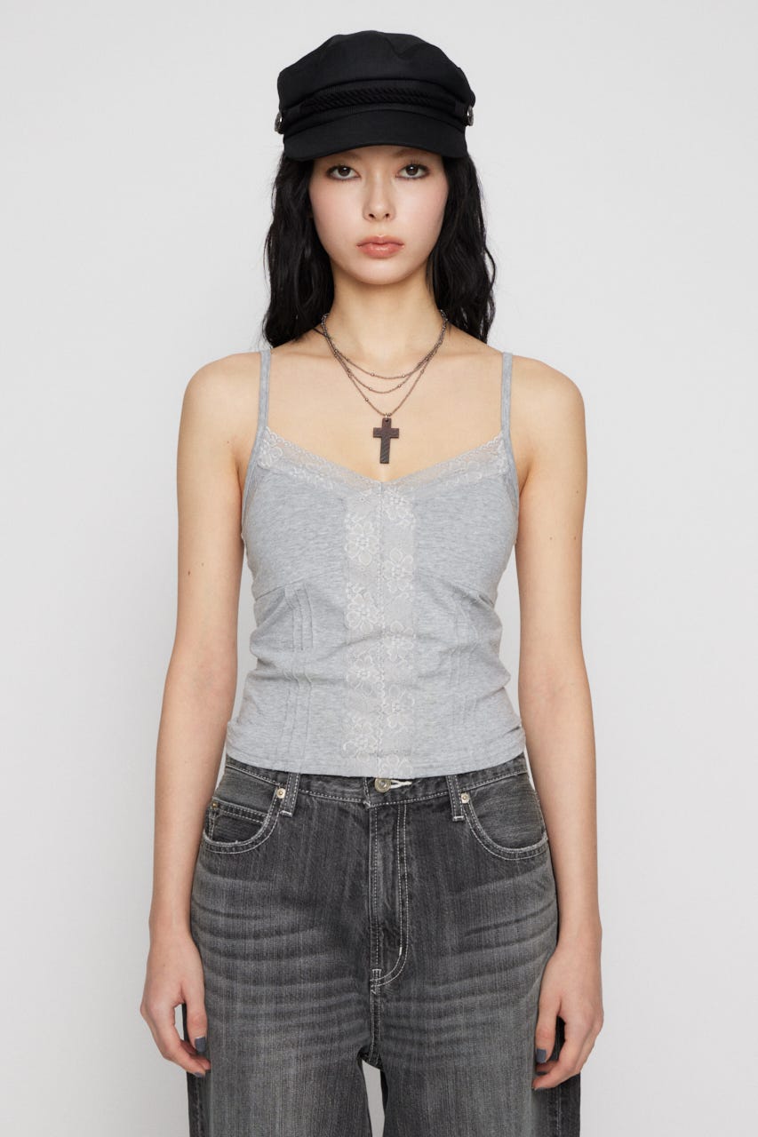 EDGE LACE CUP キャミソール T.GRY FREE