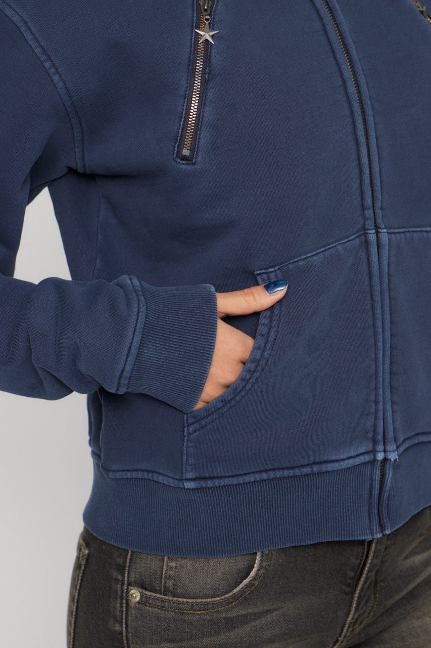 STAR CHARM ZIP パーカー NVY FREE