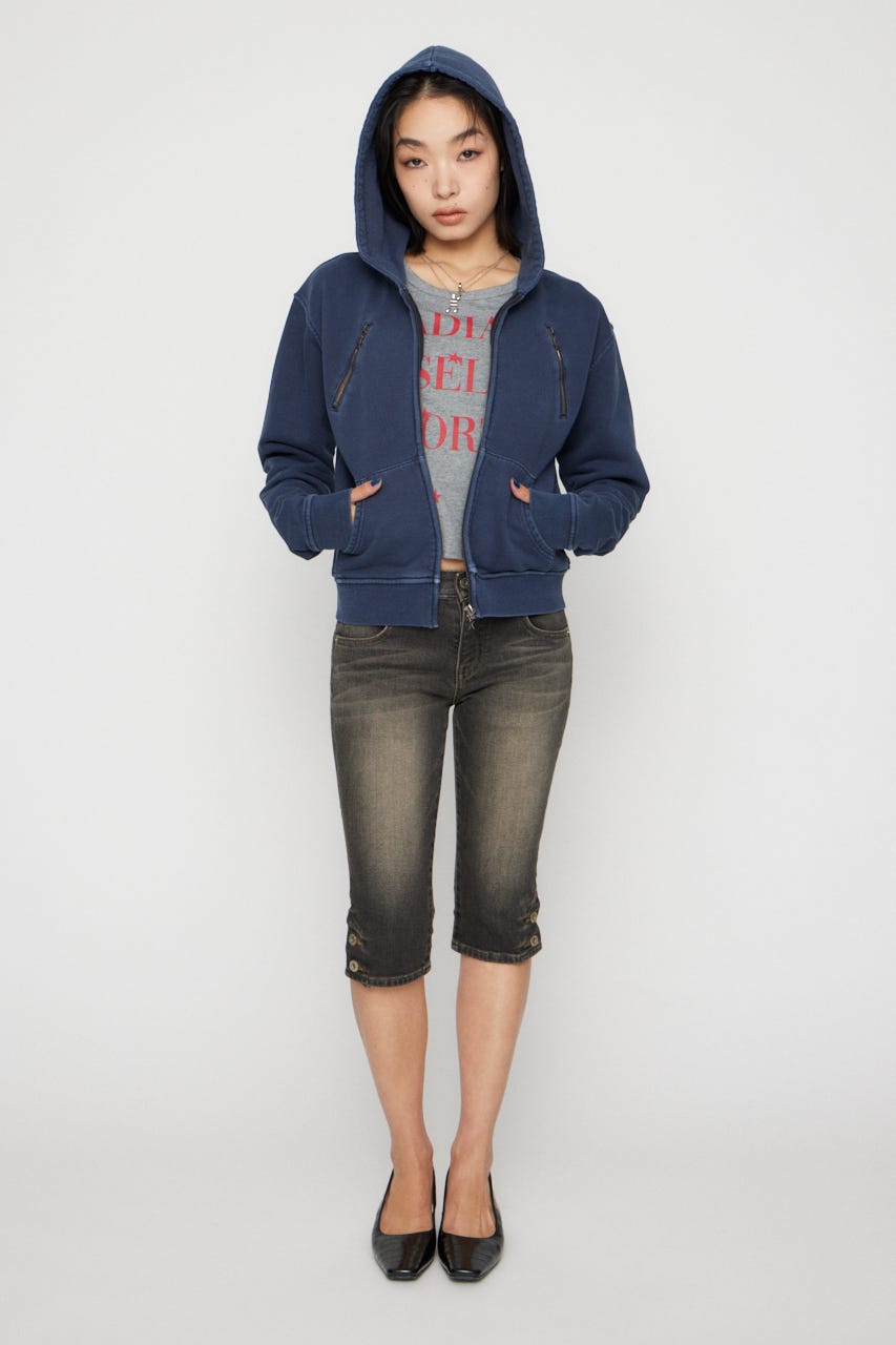 STAR CHARM ZIP パーカー NVY FREE