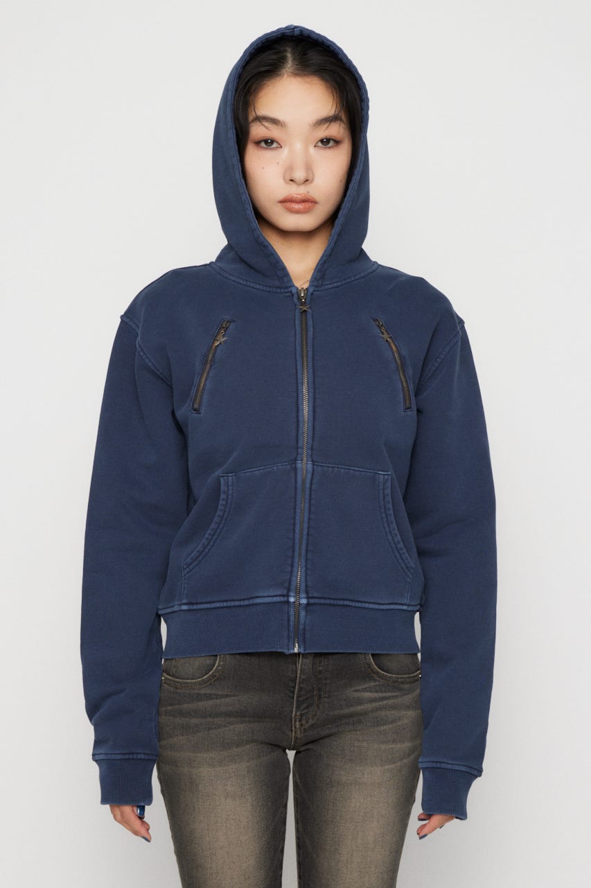 STAR CHARM ZIP パーカー NVY FREE