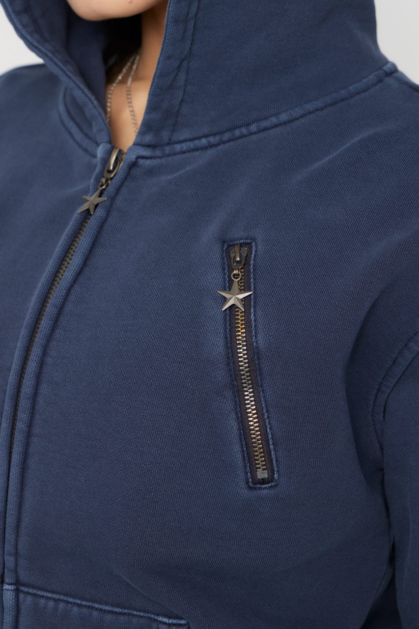 STAR CHARM ZIP パーカー NVY FREE