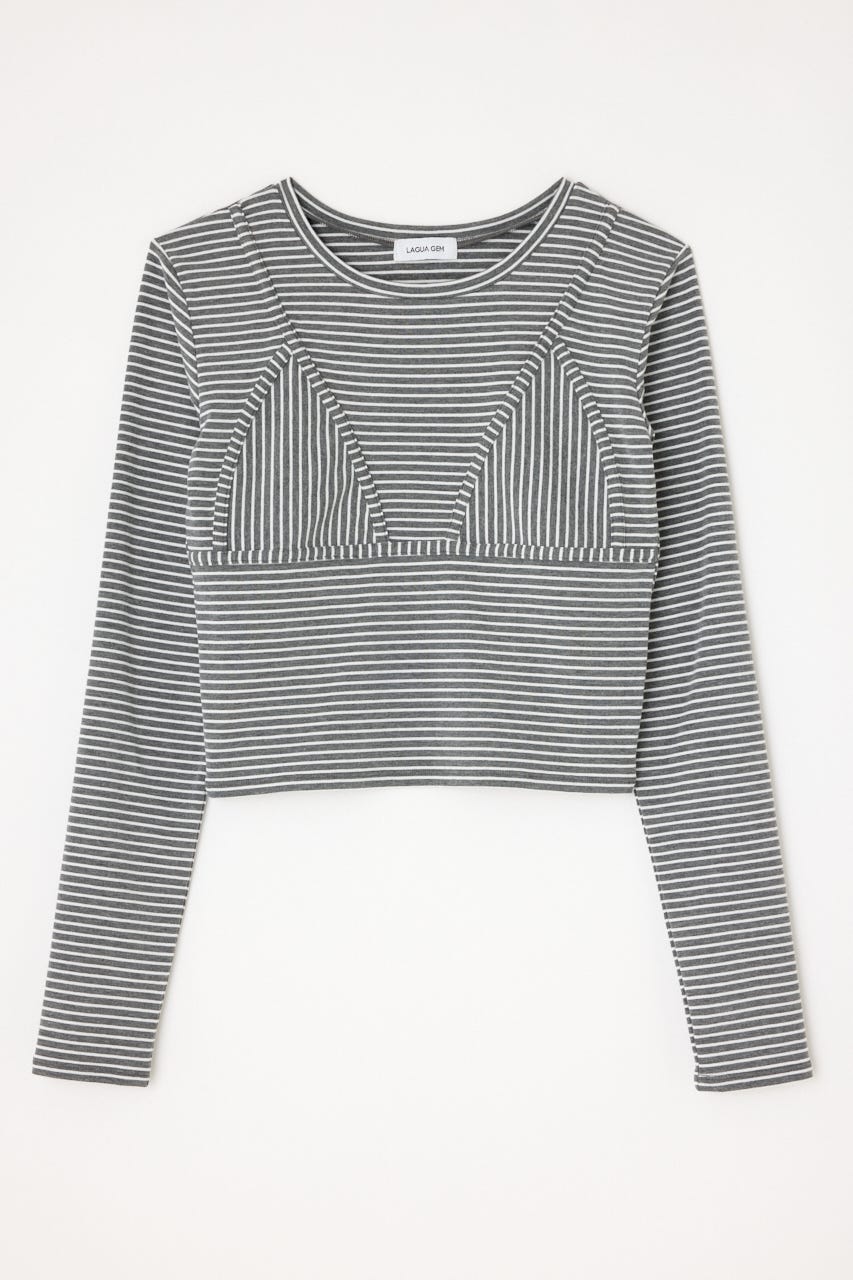 BUSTIER PATCH ロングスリーブＴシャツ GRY FREE