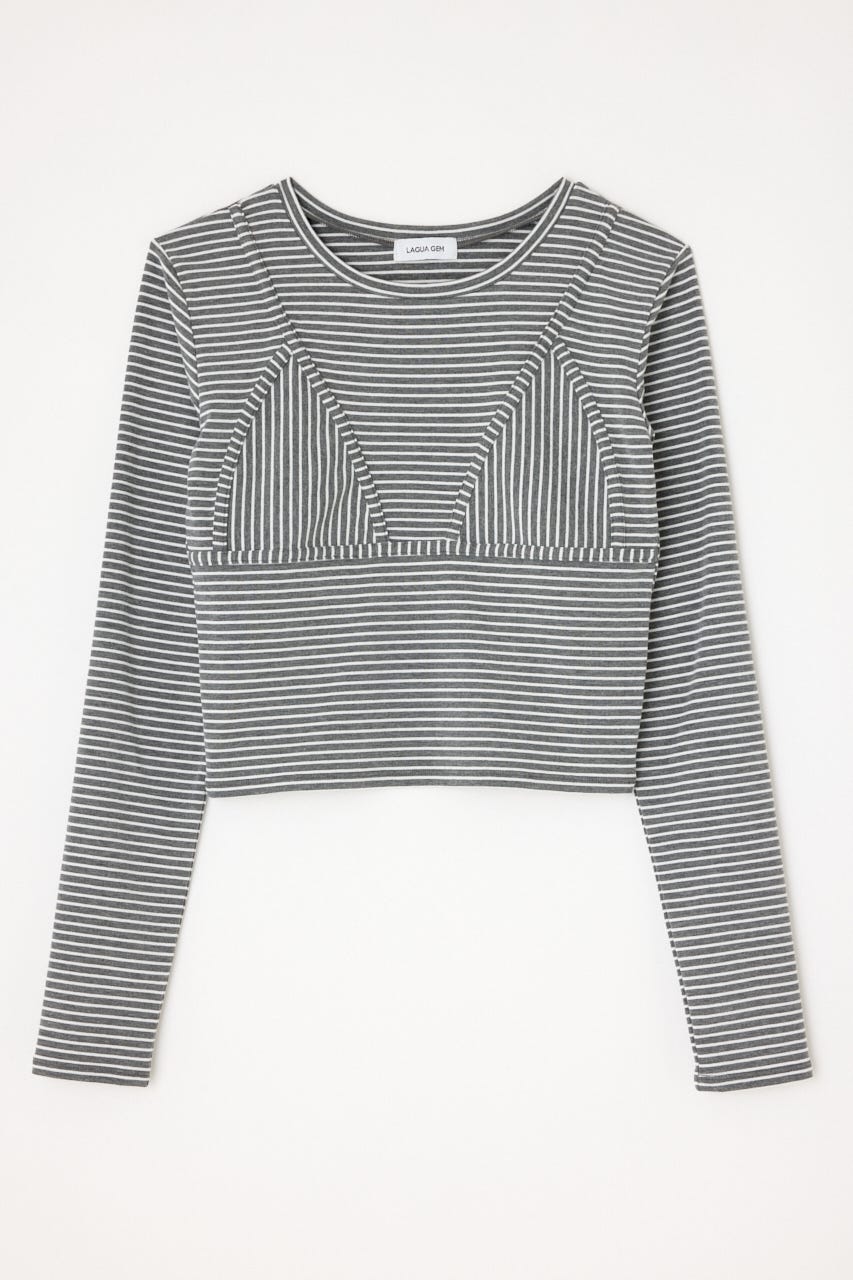 BUSTIER PATCH ロングスリーブＴシャツ GRY FREE