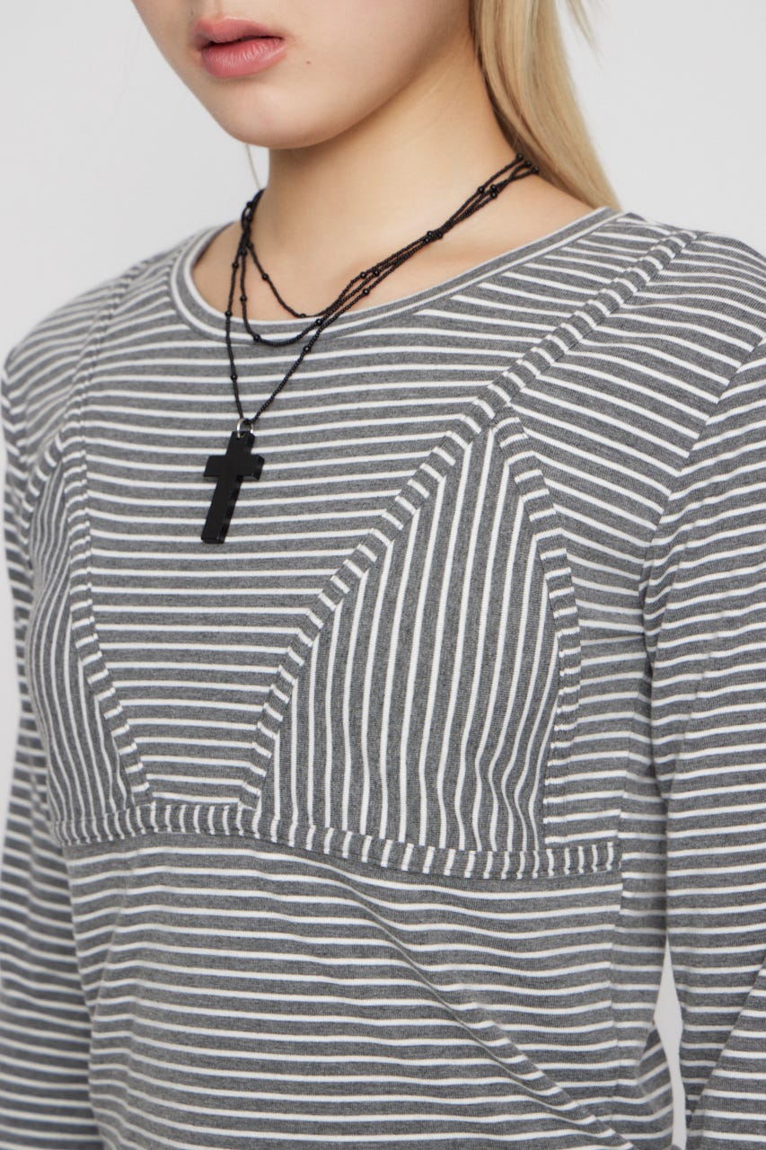 BUSTIER PATCH ロングスリーブＴシャツ GRY FREE