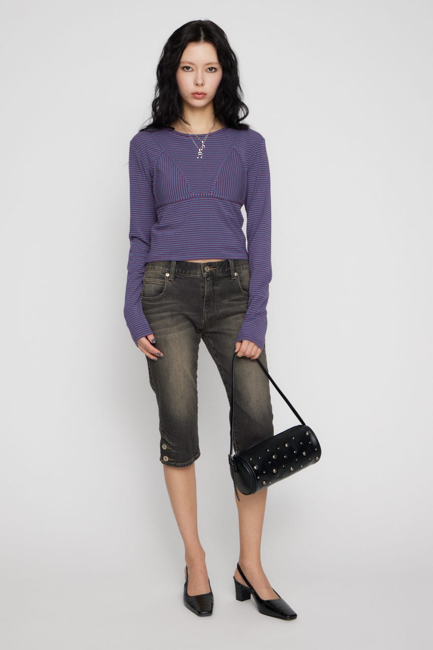 BUSTIER PATCH ロングスリーブＴシャツ L/BLU FREE