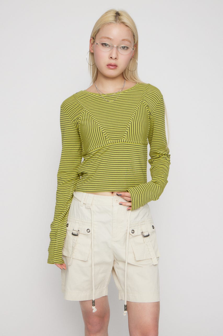 BUSTIER PATCH ロングスリーブＴシャツ YEL FREE