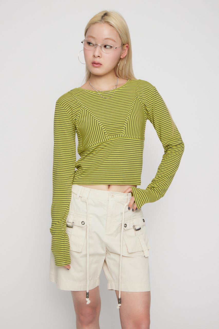 BUSTIER PATCH ロングスリーブＴシャツ YEL FREE