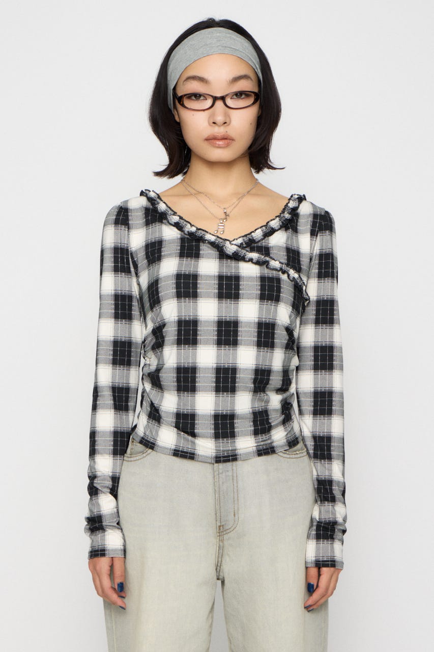 FRILL COMPACT トップス BLK FREE