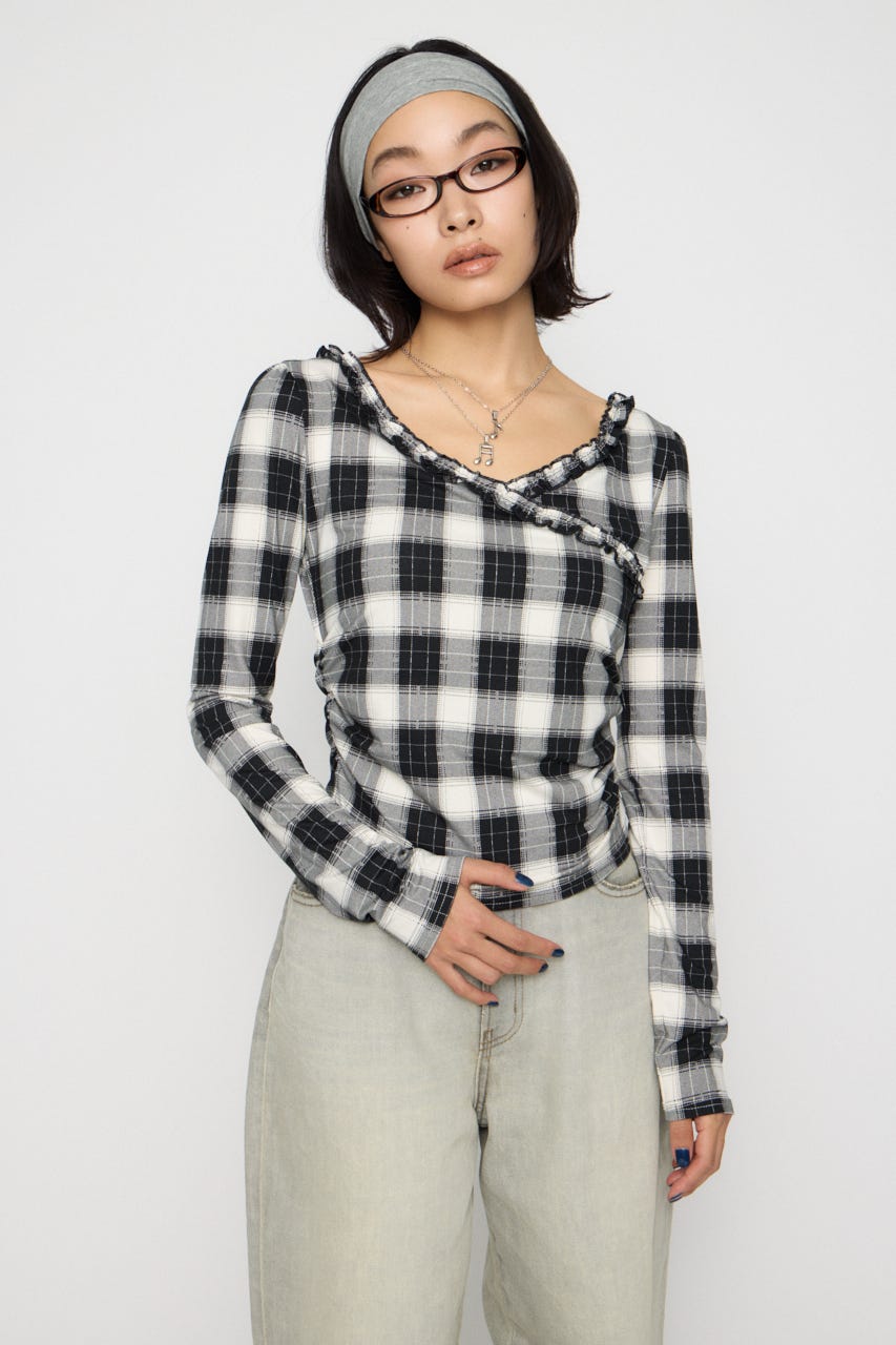 FRILL COMPACT トップス BLK FREE