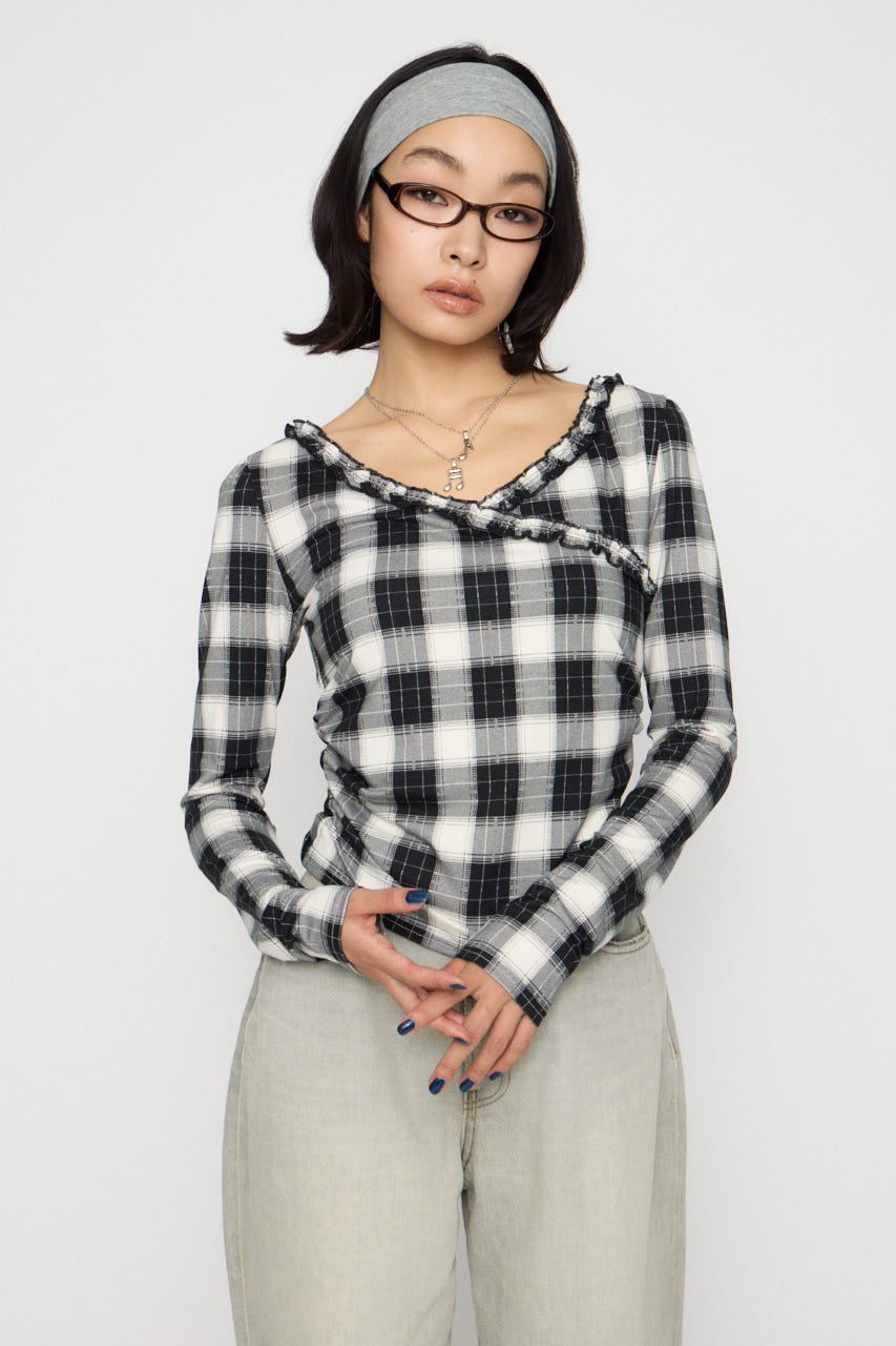 FRILL COMPACT トップス BLK FREE