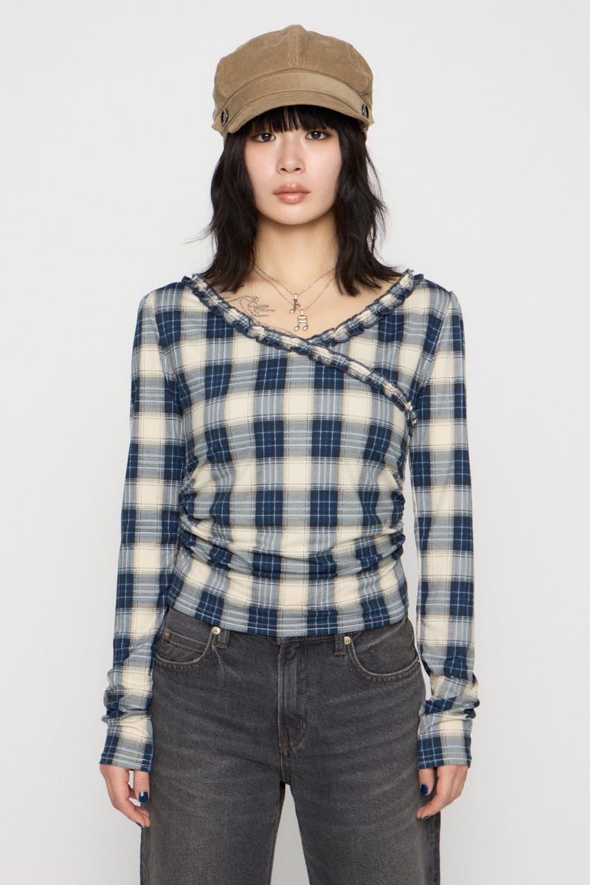 FRILL COMPACT トップス NVY FREE