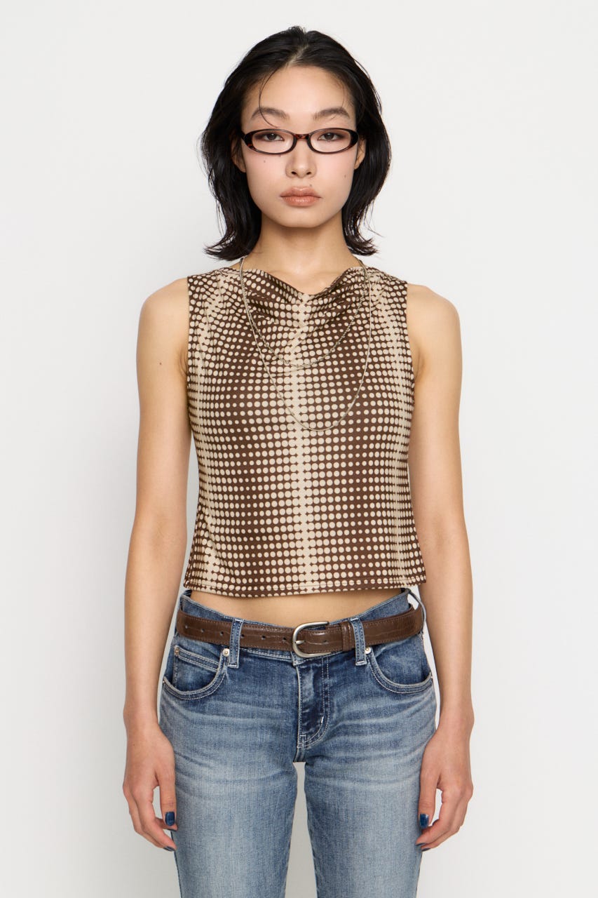 GRADATION DOT トップス BRN FREE