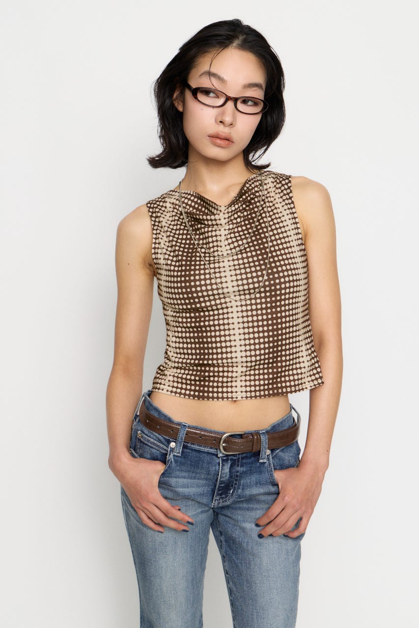 GRADATION DOT トップス BRN FREE