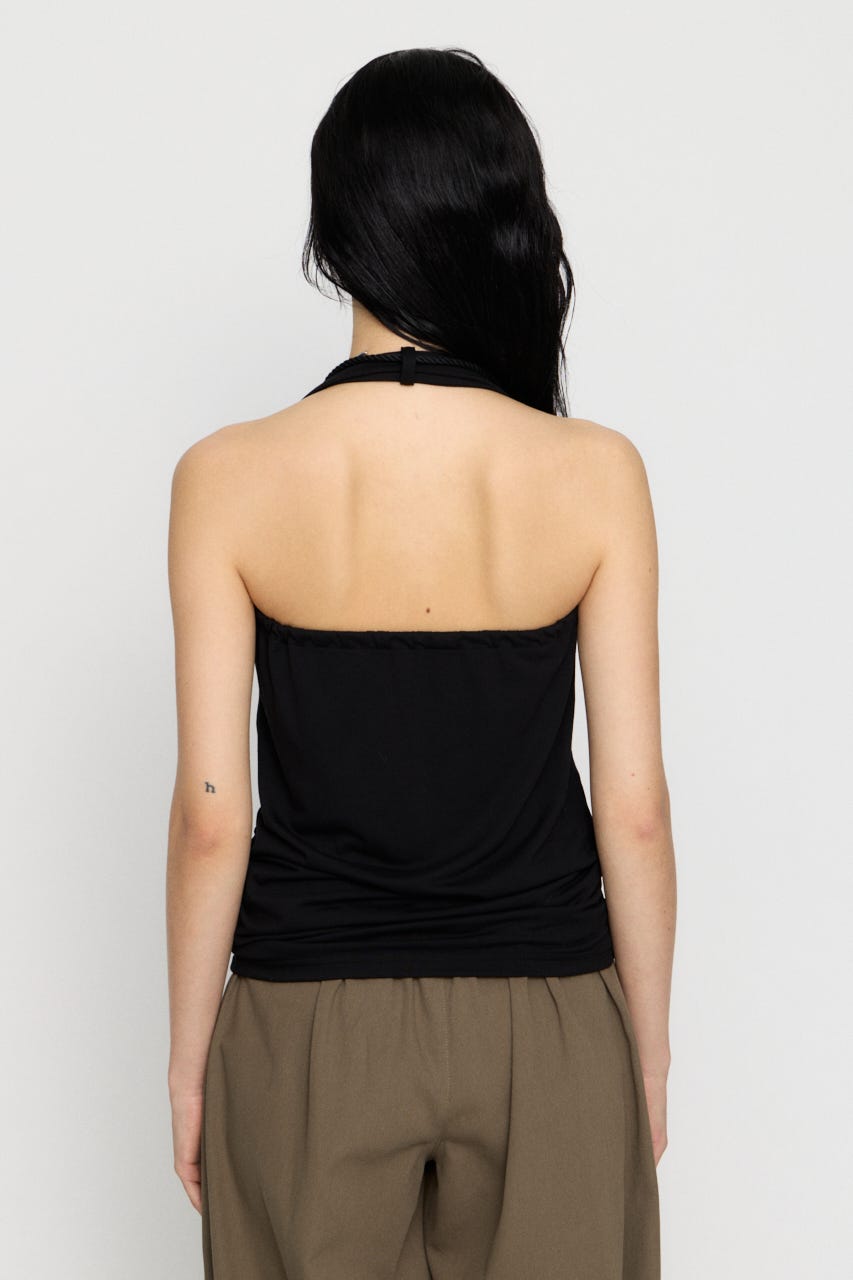 HALTER NECK RING トップス BLK FREE