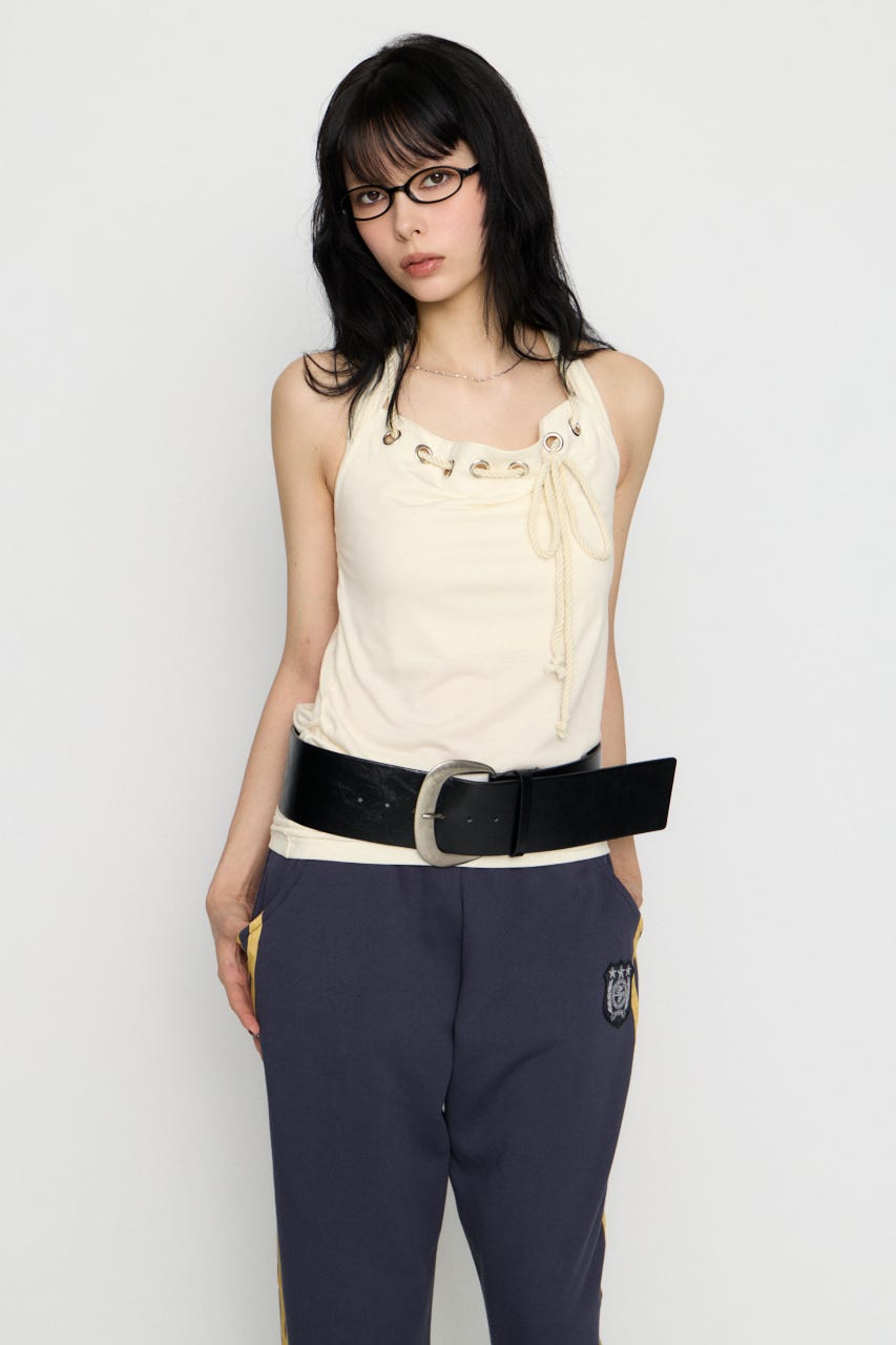 HALTER NECK RING トップス WHT FREE