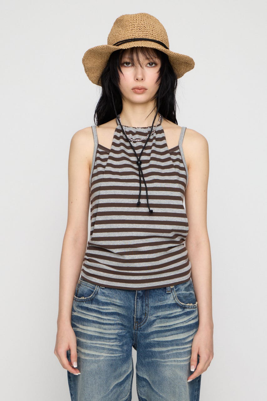 LAYERED HALTER トップス KHA FREE