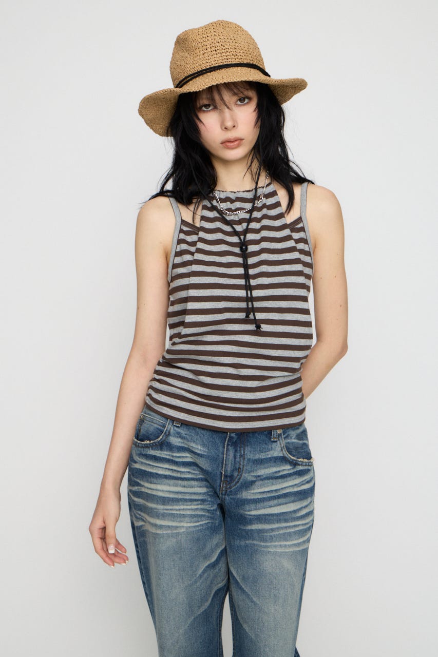 LAYERED HALTER トップス KHA FREE