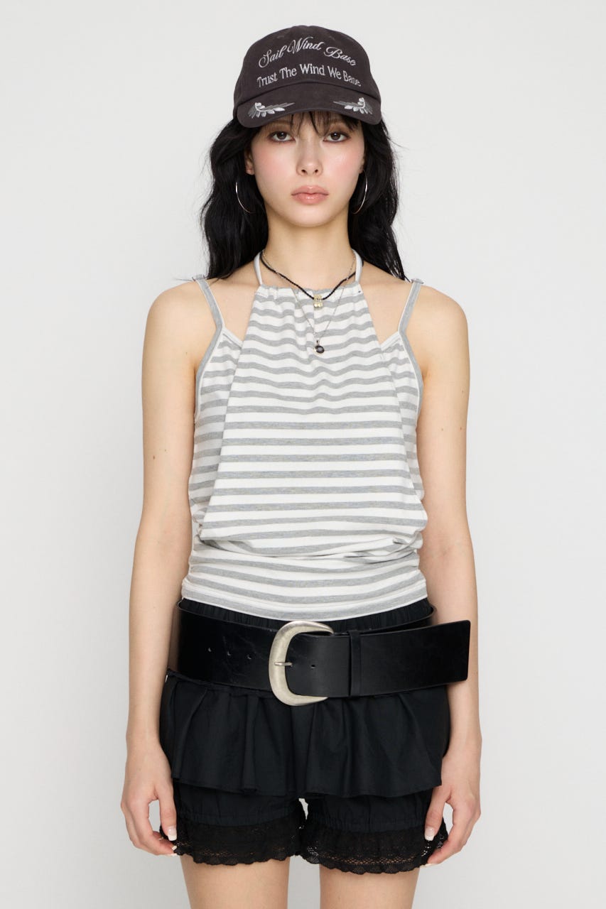 LAYERED HALTER トップス WHT FREE