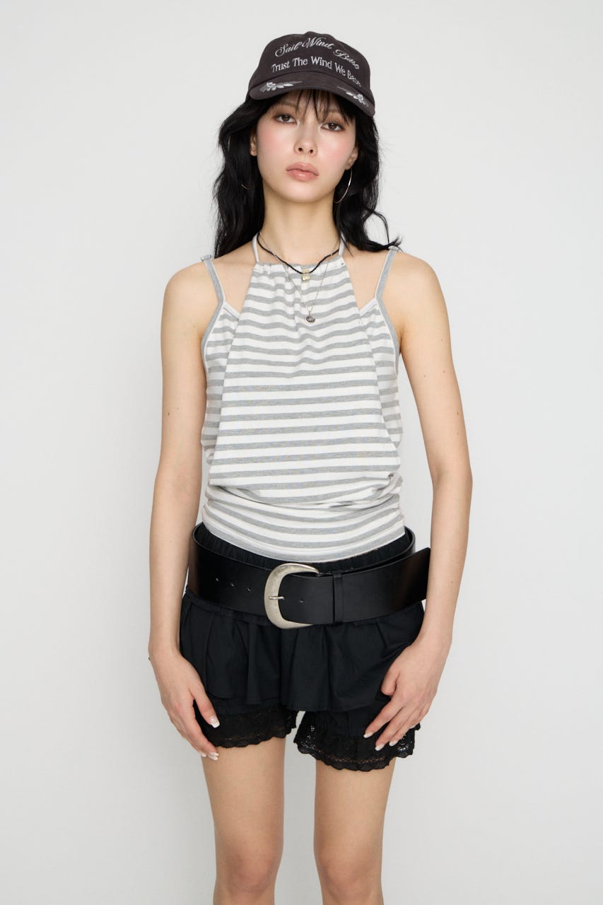 LAYERED HALTER トップス WHT FREE