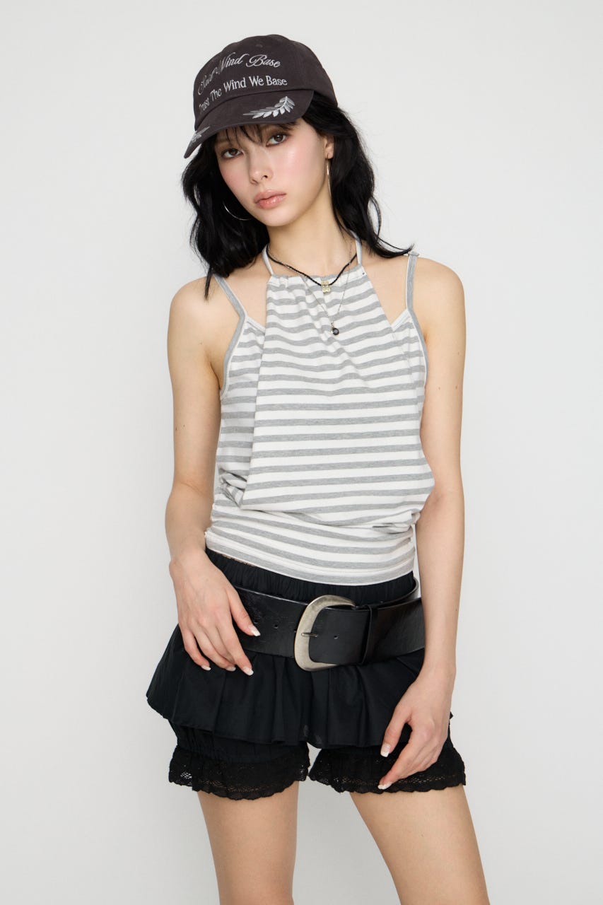 LAYERED HALTER トップス WHT FREE