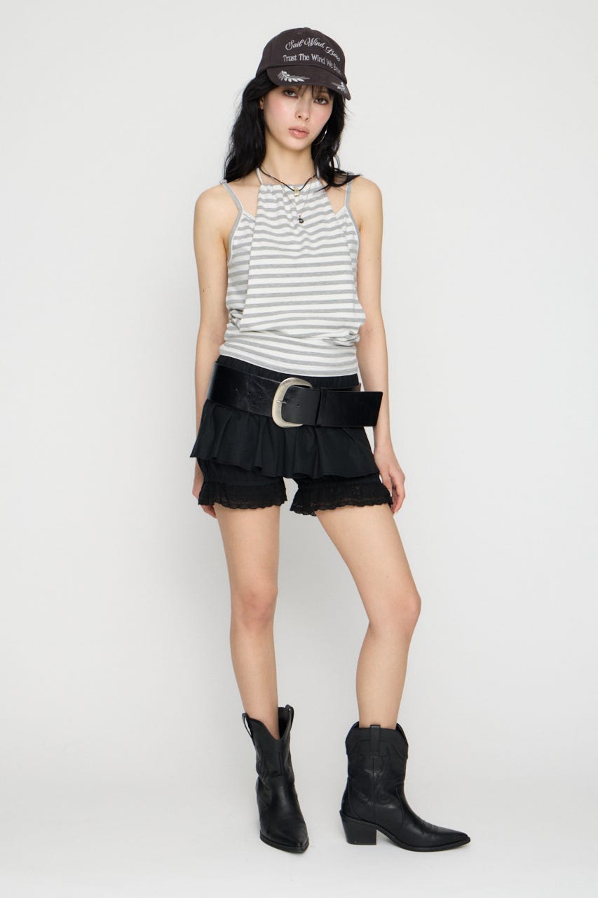 LAYERED HALTER トップス WHT FREE