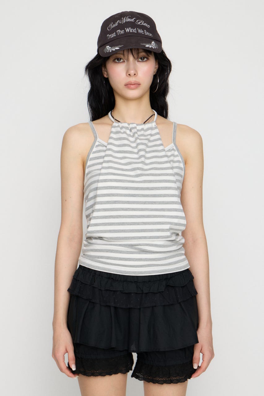 LAYERED HALTER トップス WHT FREE