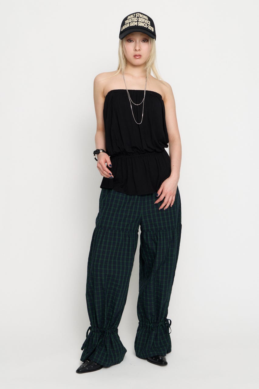 PEPLUM CUP BARE チュニック BLK FREE