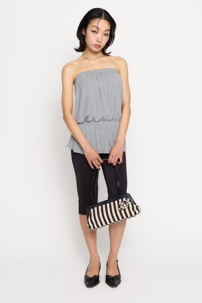 PEPLUM CUP BARE チュニック T.GRY FREE