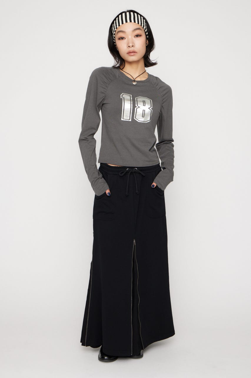 ZIP SPREAD スカート BLK S