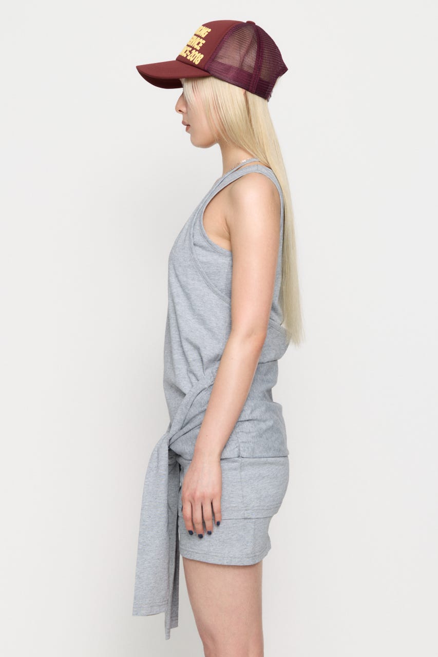 LAYERED HALTER NECK ワンピース GRY M