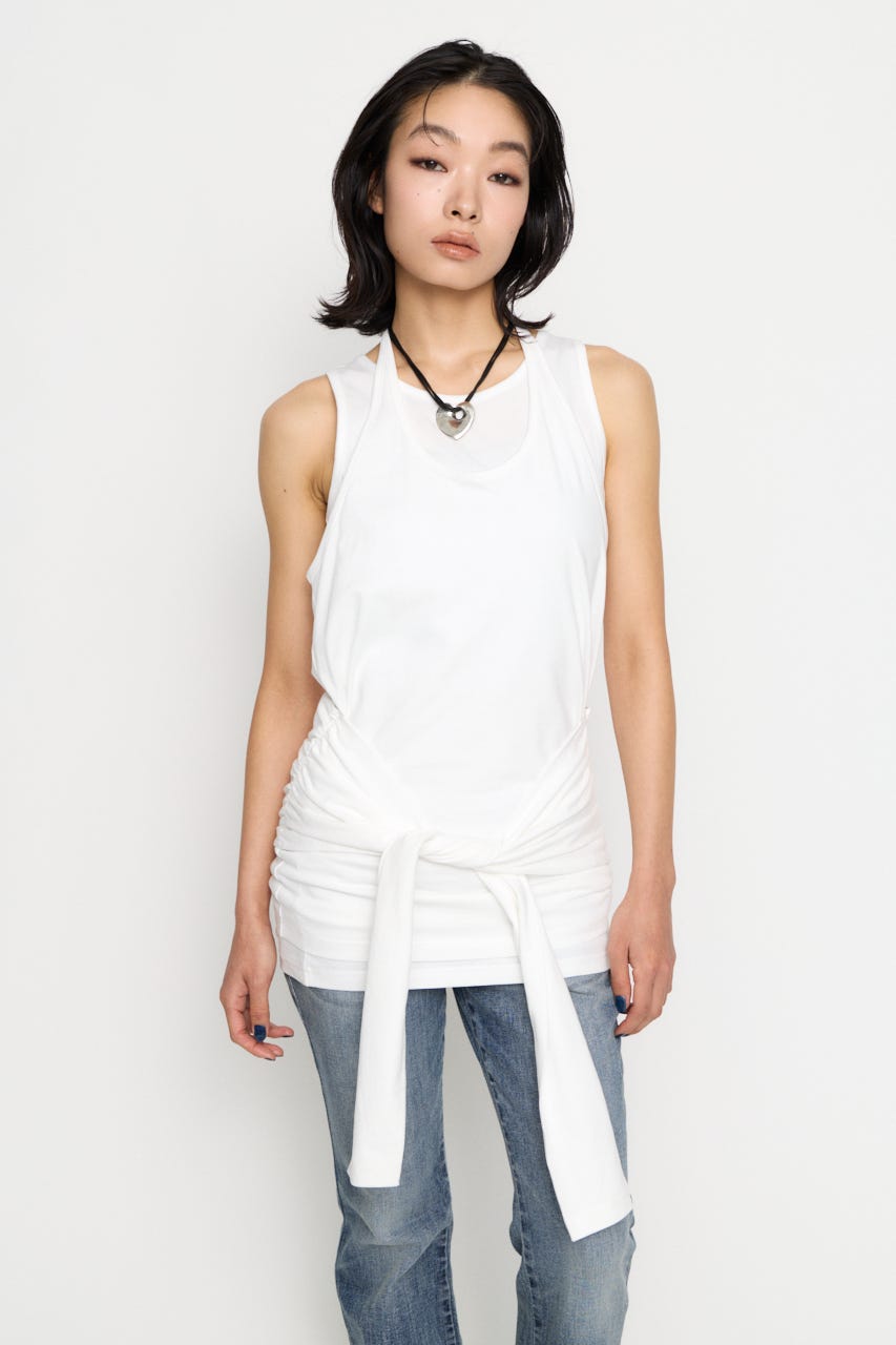 LAYERED HALTER NECK ワンピース WHT M