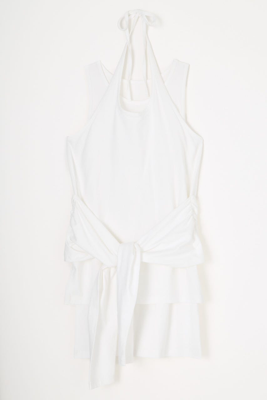 LAYERED HALTER NECK ワンピース WHT M