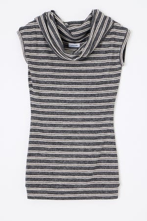 DRAPE NECK BORDER ワンピース