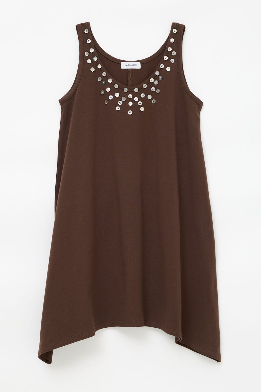 SHELL BUTTON ミニワンピース BRN M