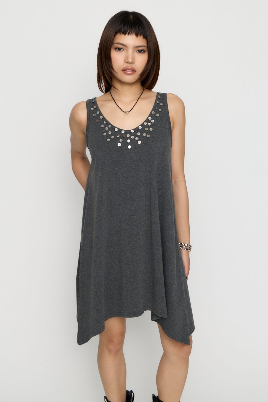 SHELL BUTTON ミニワンピース C.GRY S