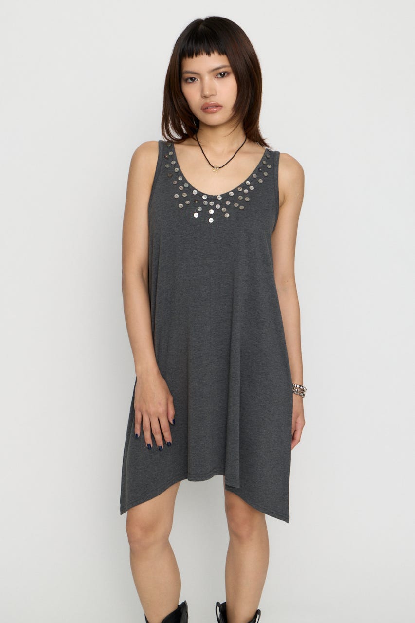 SHELL BUTTON ミニワンピース C.GRY S