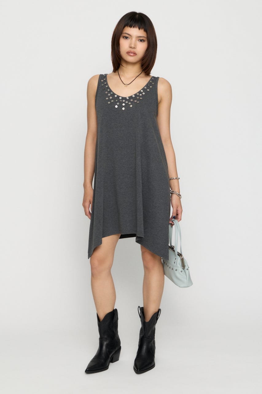 SHELL BUTTON ミニワンピース C.GRY S