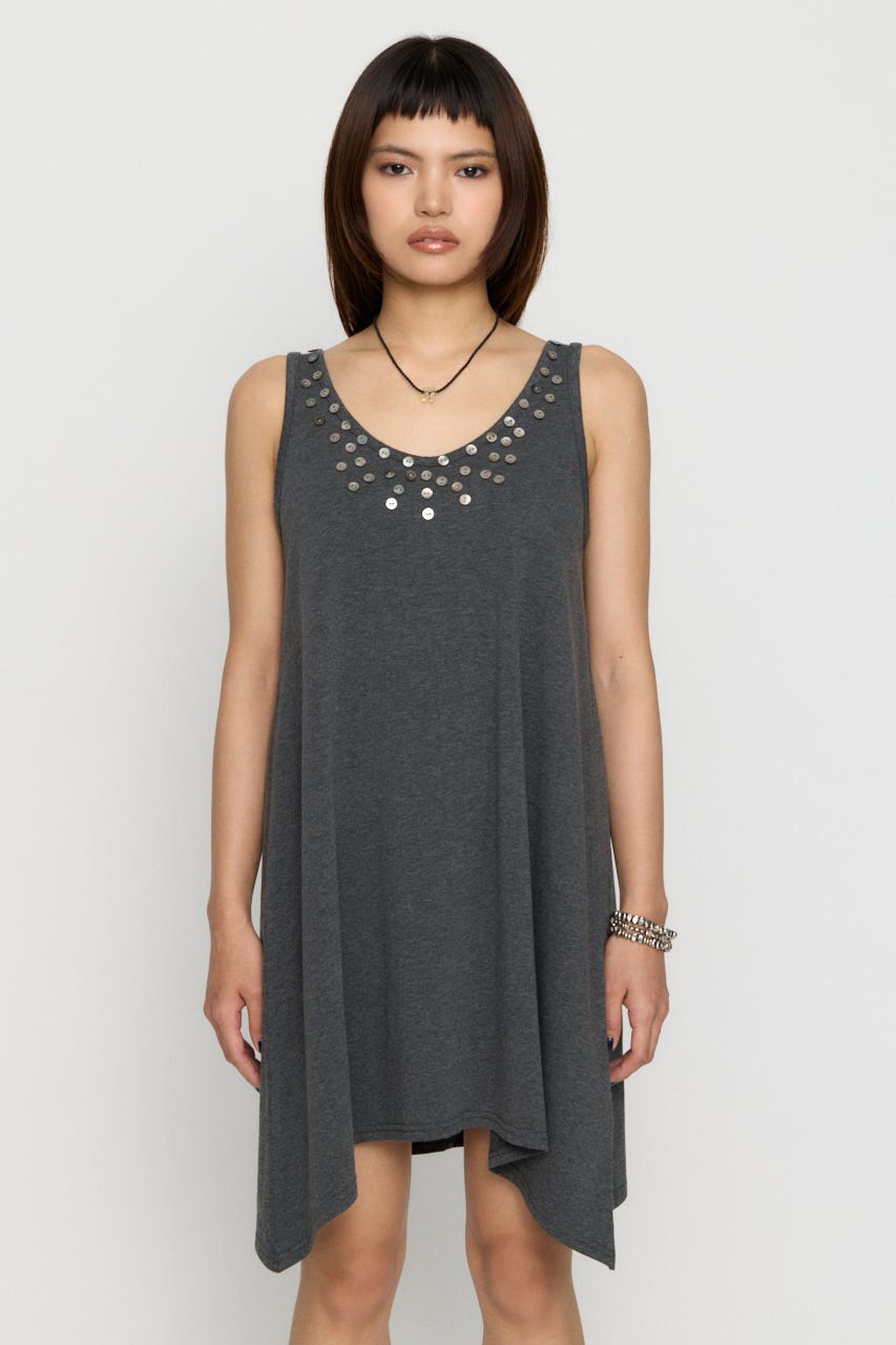 SHELL BUTTON ミニワンピース C.GRY S