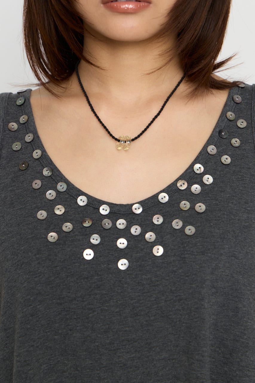 SHELL BUTTON ミニワンピース C.GRY S