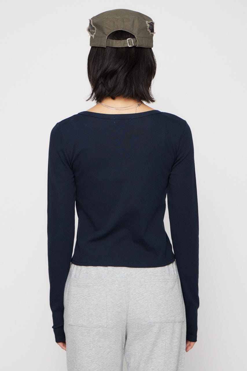 STAR MOTIF PRINT トップス NVY FREE