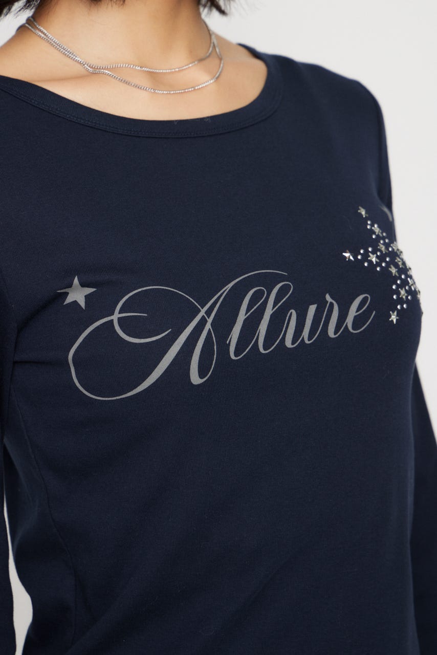 STAR MOTIF PRINT トップス NVY FREE