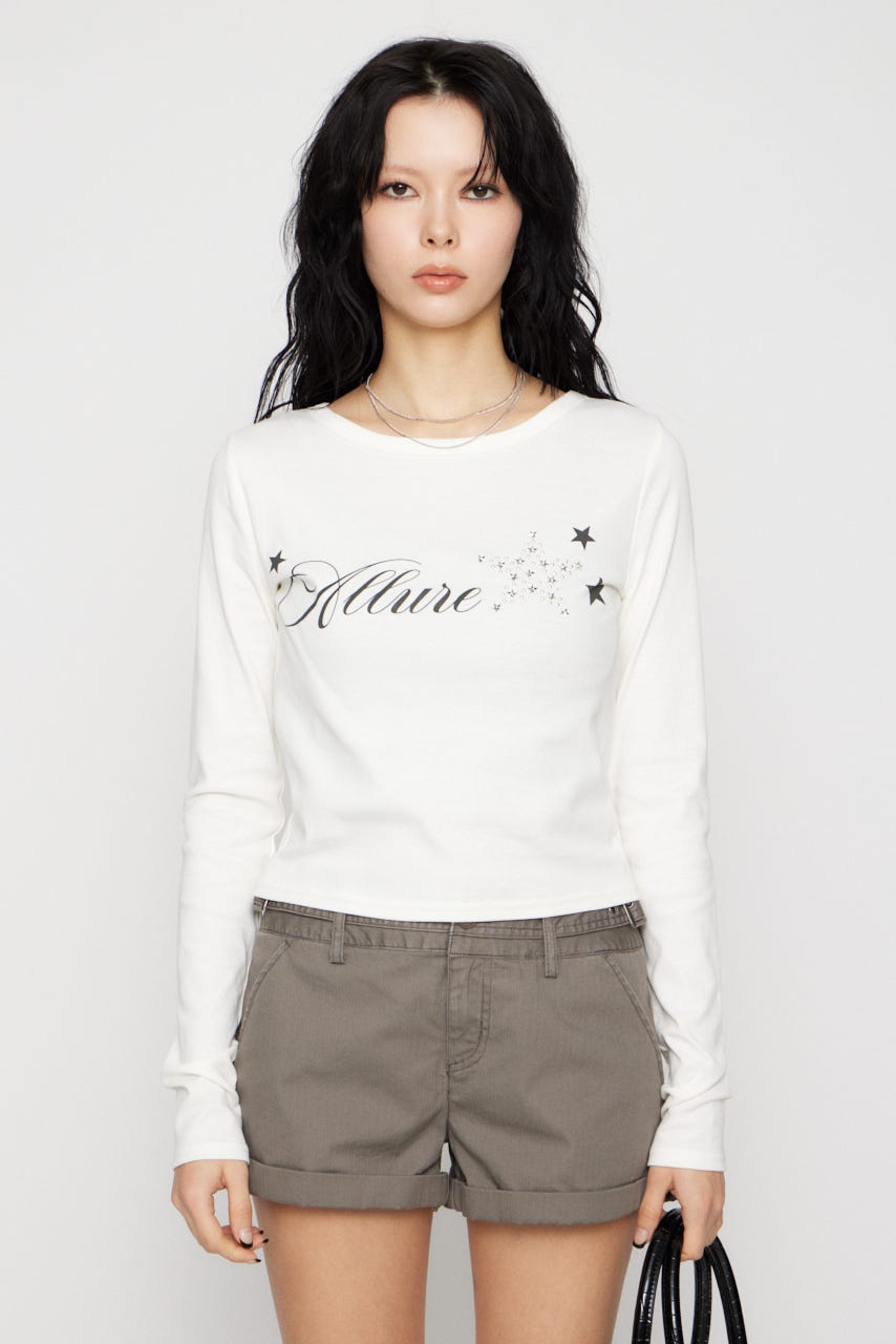 STAR MOTIF PRINT トップス WHT FREE