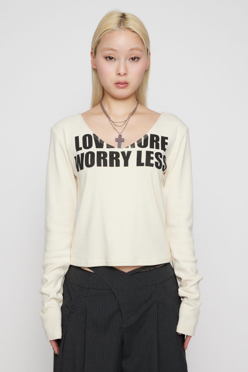 V NECK IMAPCT PRINT トップス IVOY FREE