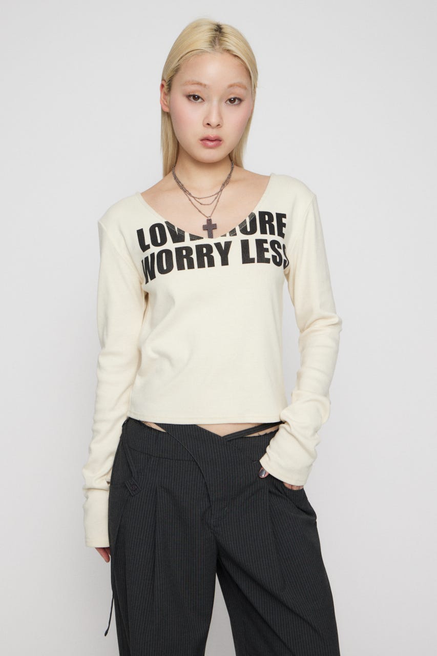 V NECK IMAPCT PRINT トップス IVOY FREE