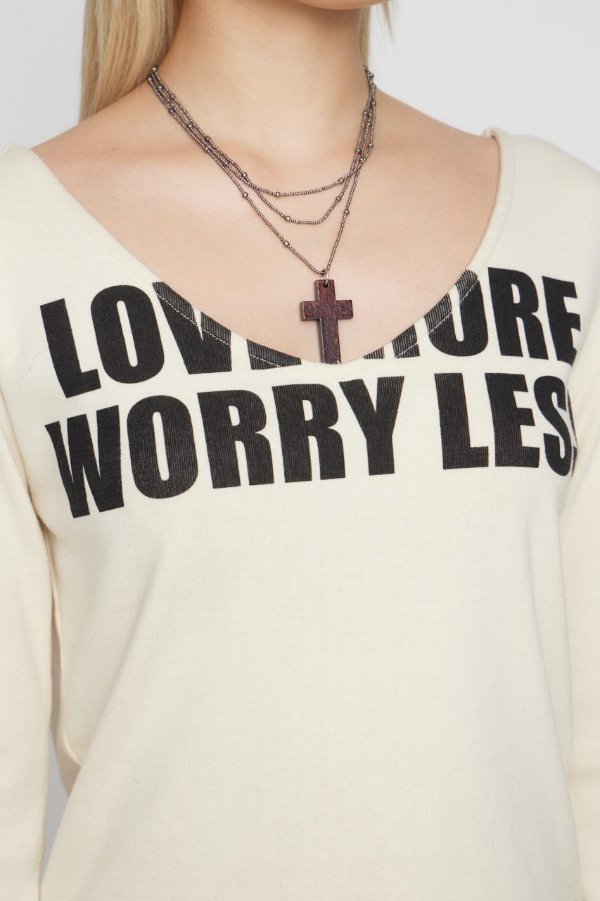 V NECK IMAPCT PRINT トップス IVOY FREE