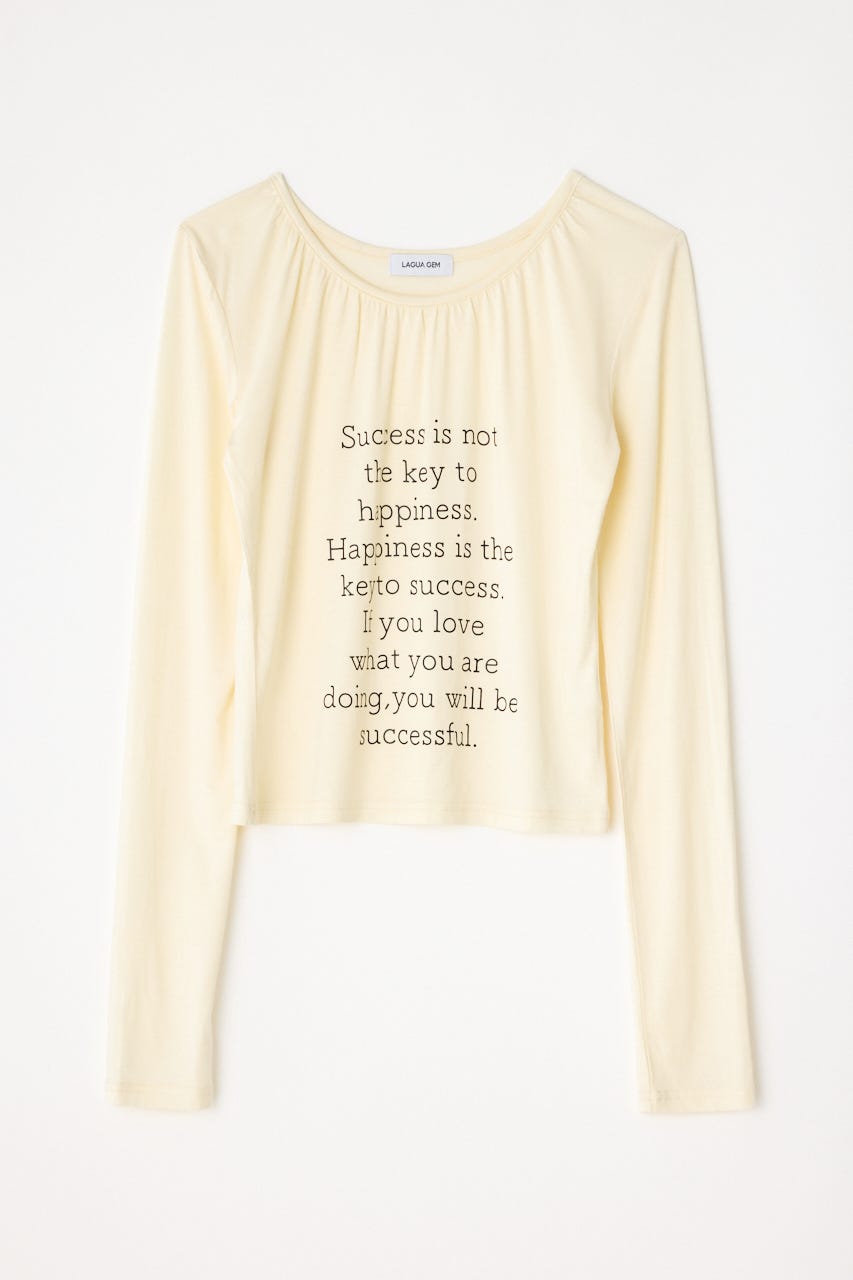 NECK GATHER PRINT トップス IVOY FREE