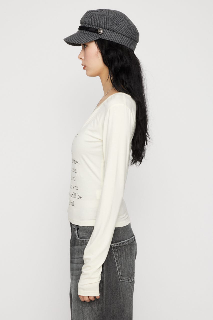 NECK GATHER PRINT トップス IVOY FREE