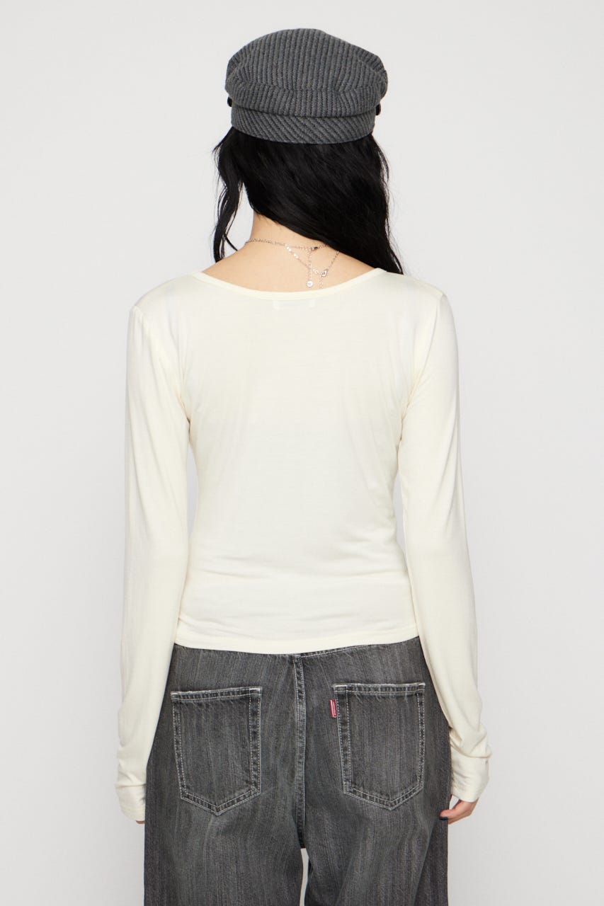 NECK GATHER PRINT トップス IVOY FREE