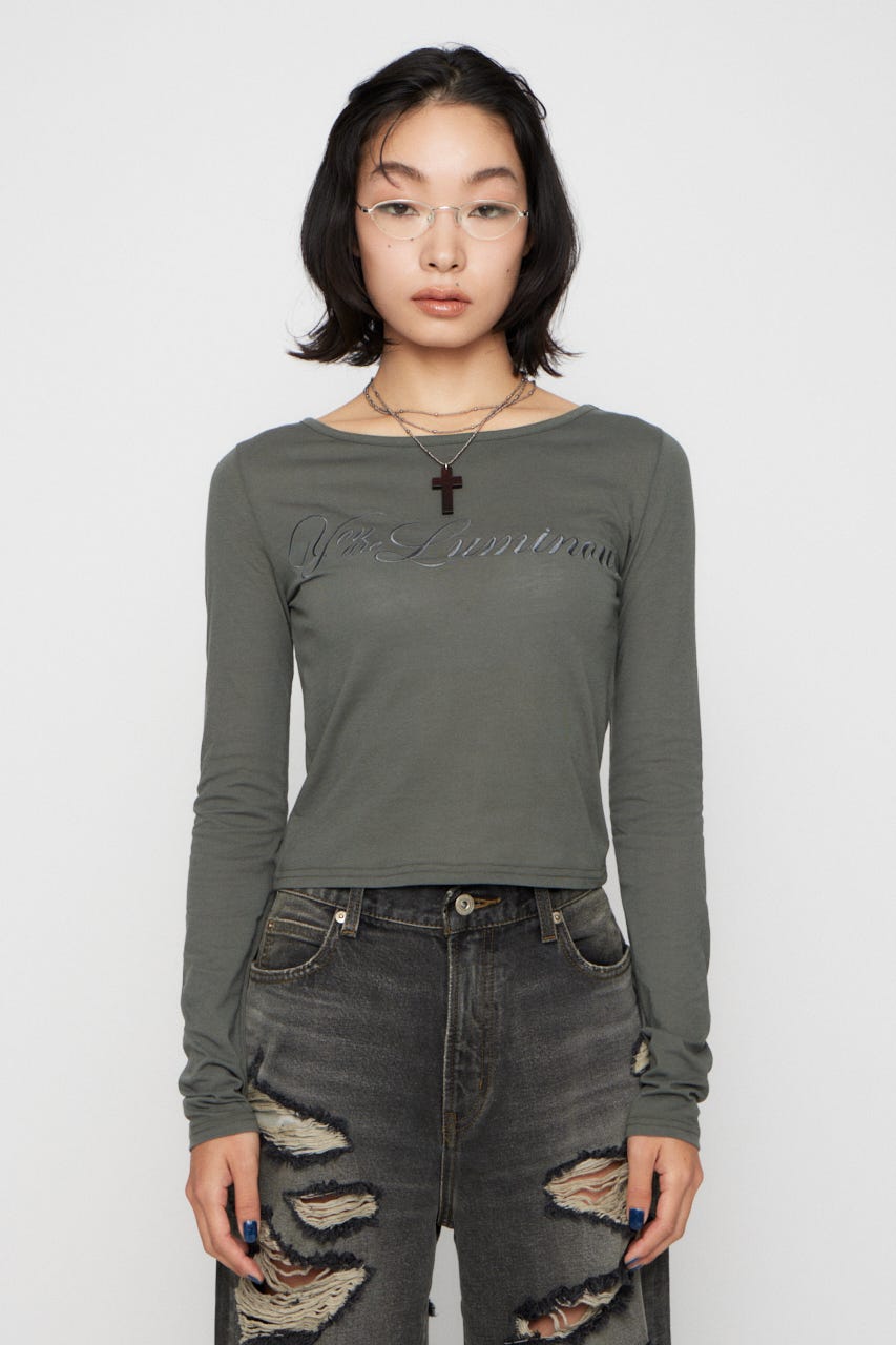 SAME COLOR LETTERING トップス C.GRY FREE